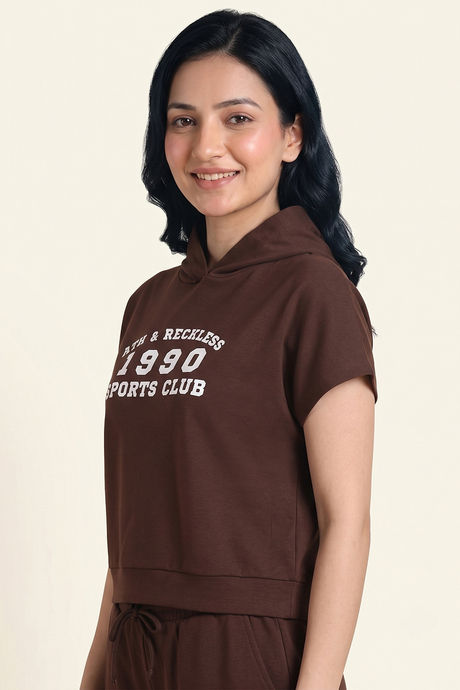 Zivame Athleisure Hooded Sweatshirt - Shaved Chocolate — image 2